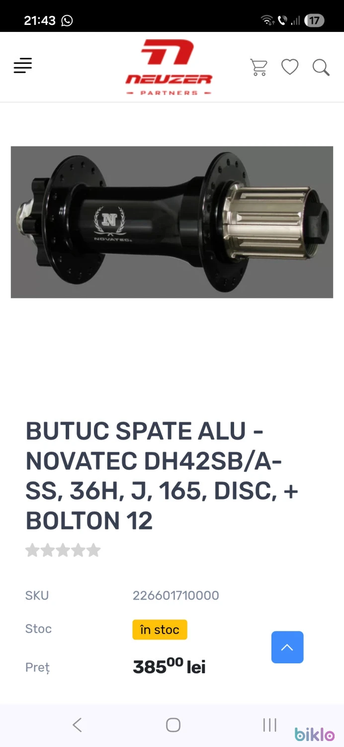4. Novatec DH 42SB