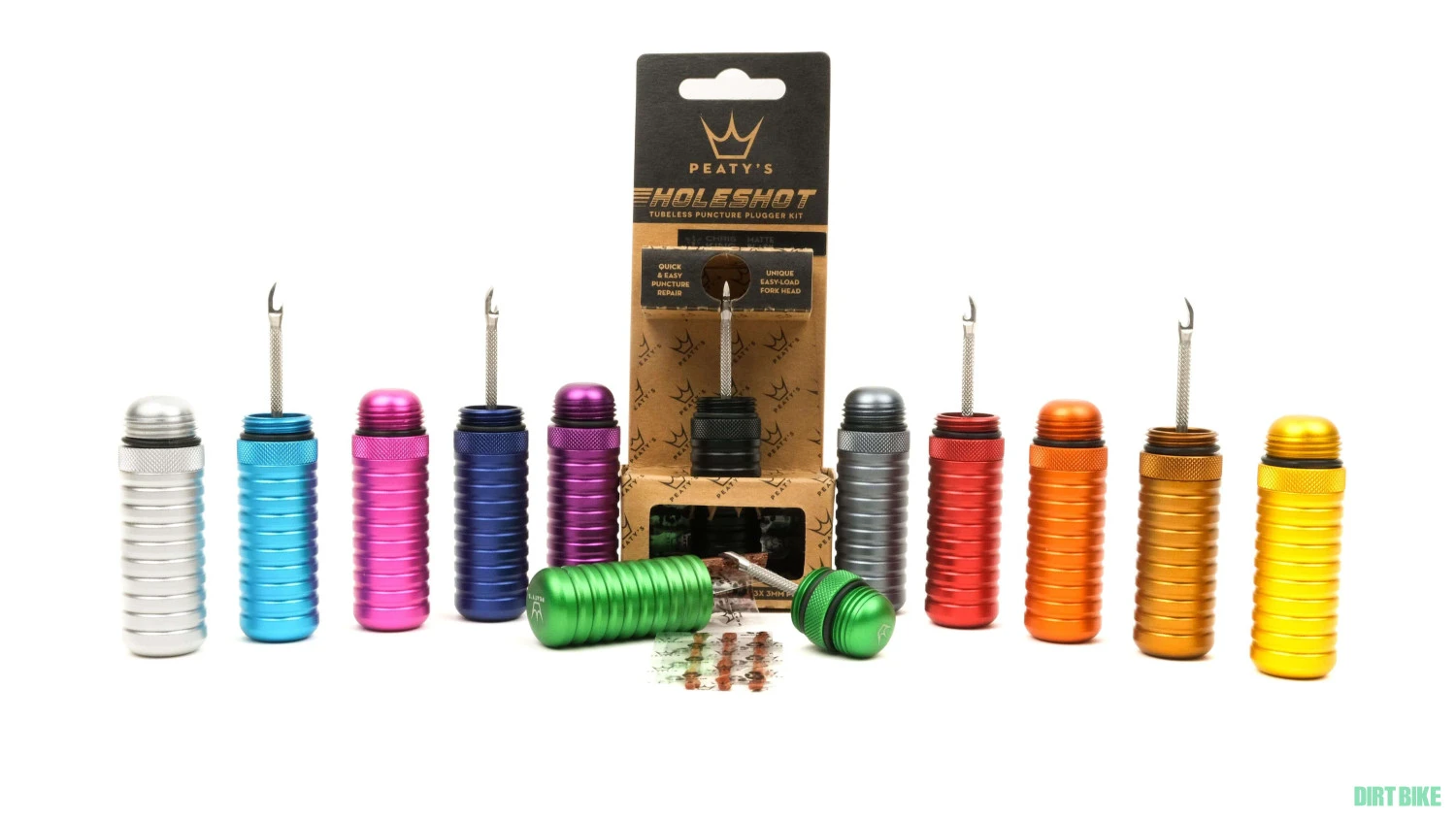 10. NOU! PEATY'S valve tubeless / perii / Holeshot / bidon Fidlock