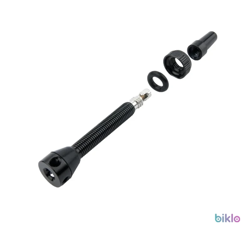 6. Valva Tubeless Presta, 60 mm cu 5 iesiri de aer , Negru , Rosu