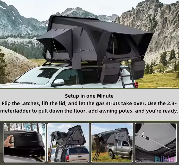 3. Cort plafon auto cu Capac ABS , Discover MAX 1.64×2.16 m cu sky roof , impermeabil