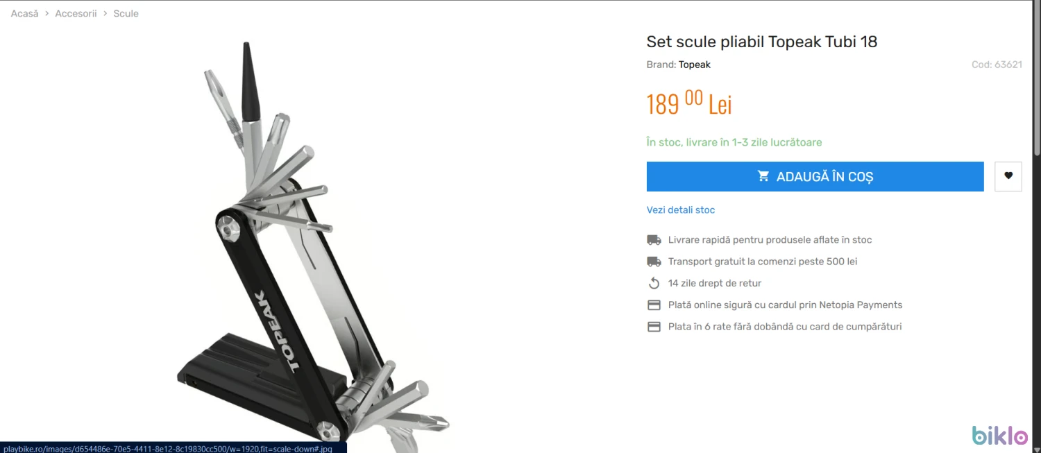 7. Set multitool scule pliabil Topeak Tubi 18