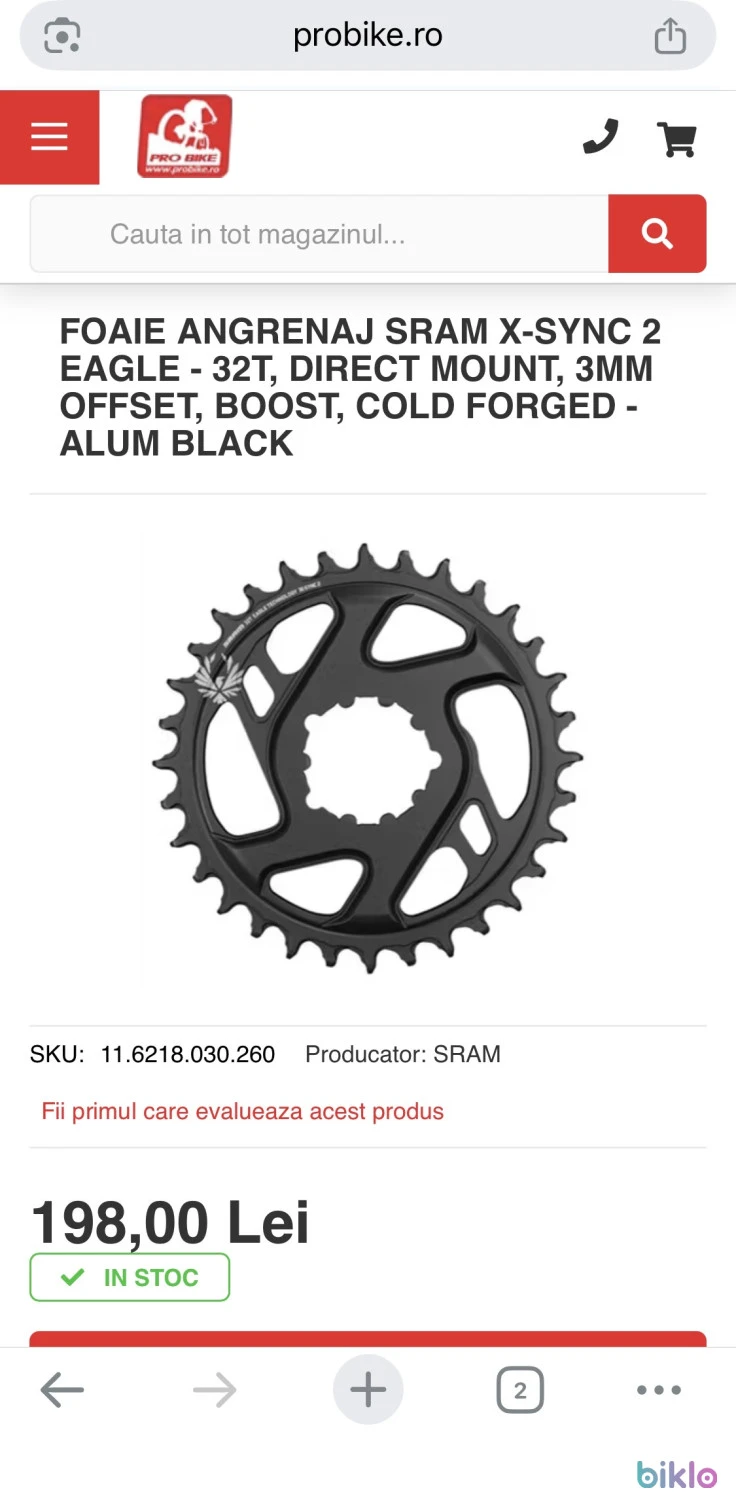 7. Sram GX Eagle 32 X-SYNC 2 Boost placa foaie