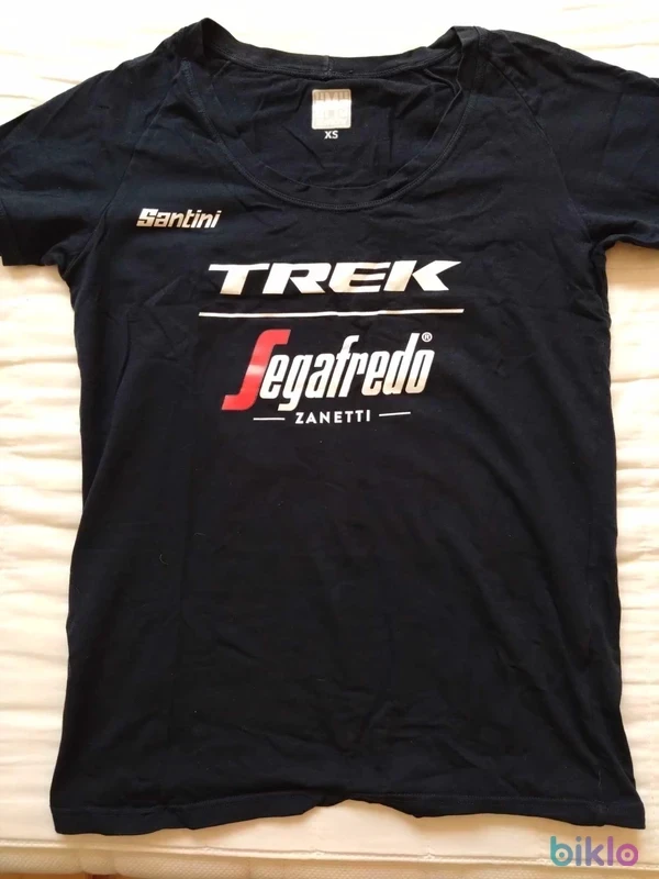 1. Tricou TREK Segafredo blue Santini t shirt women XS casual 100% cotton