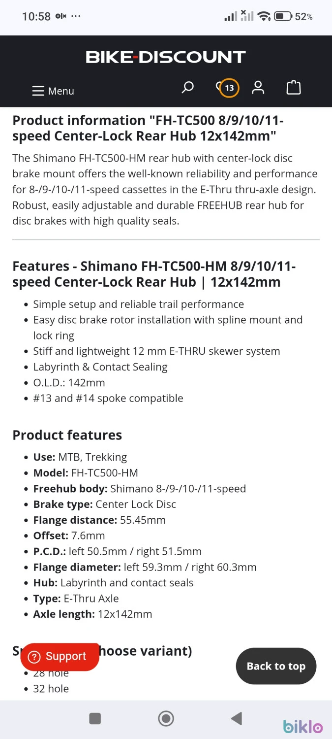 4. Butuc Shimano nou