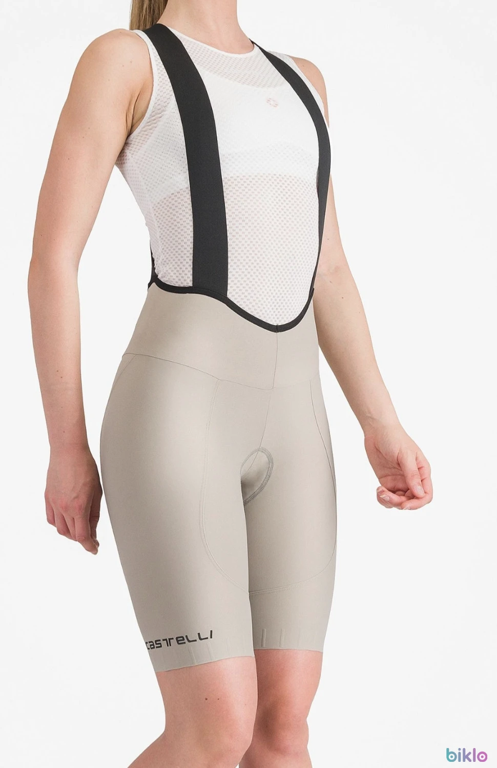 1. Pantaloni ciclism dama, CASTELLI, model Espresso, mar. M (colanti scurti cu bretele su burete, pt bicicleta)