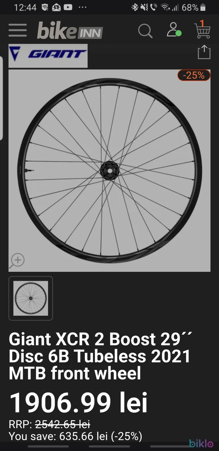 3. Set roti GIANT XCR2 CARBON Boost NOU