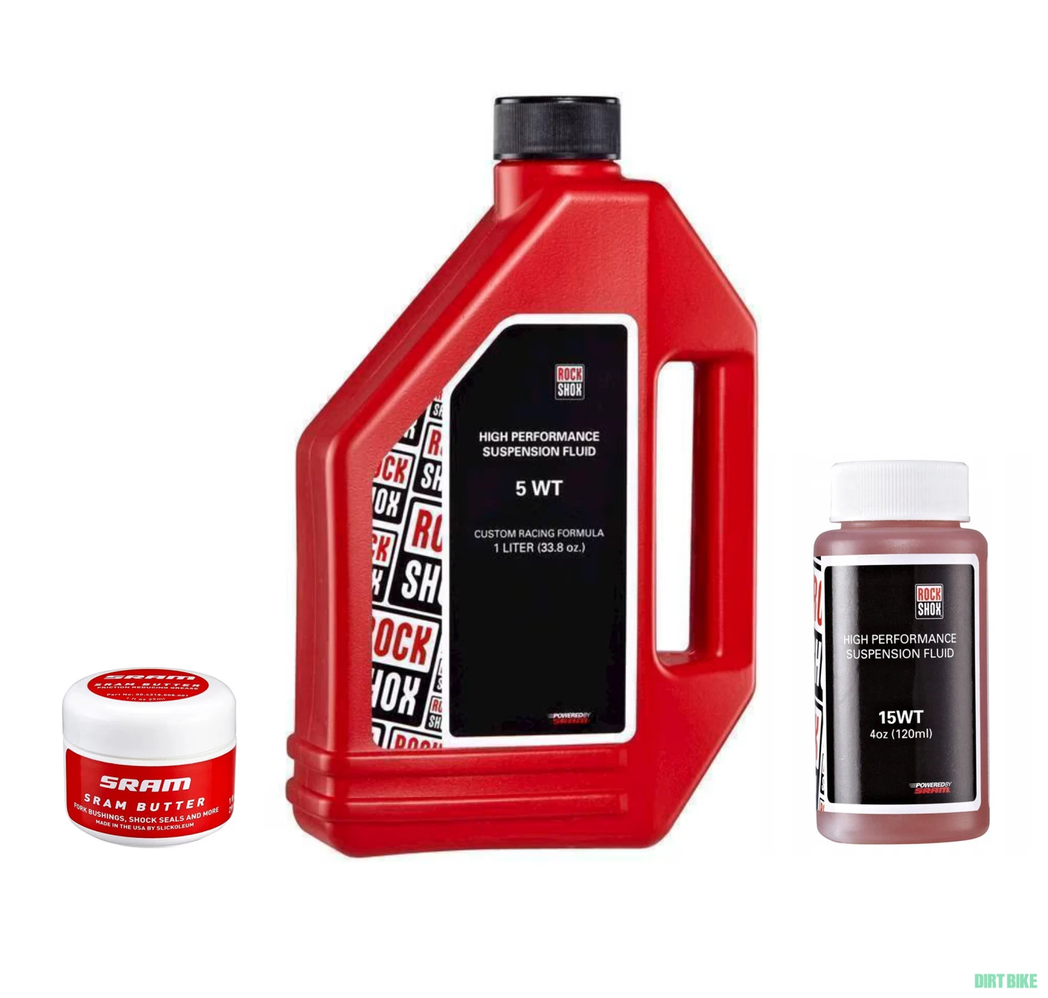 1. Ulei RockShox 5wt (~500ml) + 15wt (~70ml) + SRAM Butter