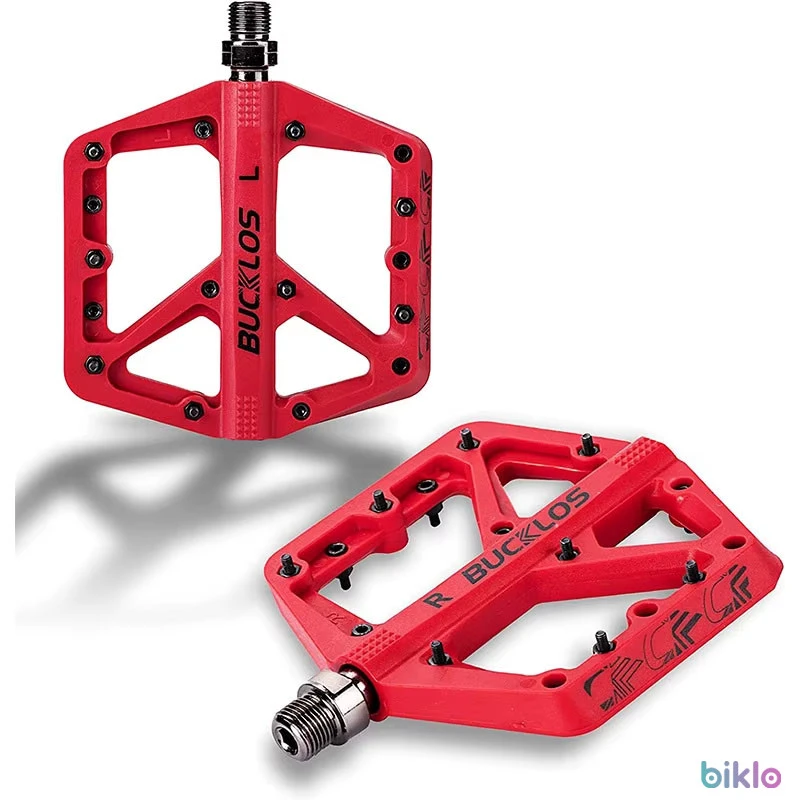 1. Buklos Slim - Nylon Flat Pedal - Rosu