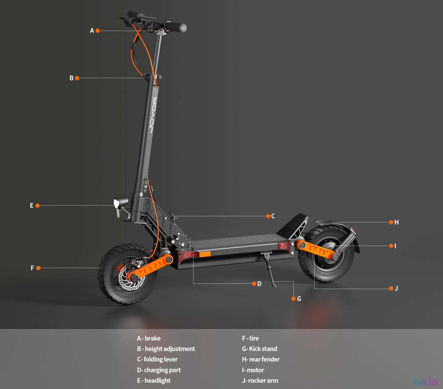 7. Electric Scooter Joyor S8: 600W Motor, 48V 26Ah Long - Range Battery, 10" Tires, Disc Brakes, Foldable for Daily Use