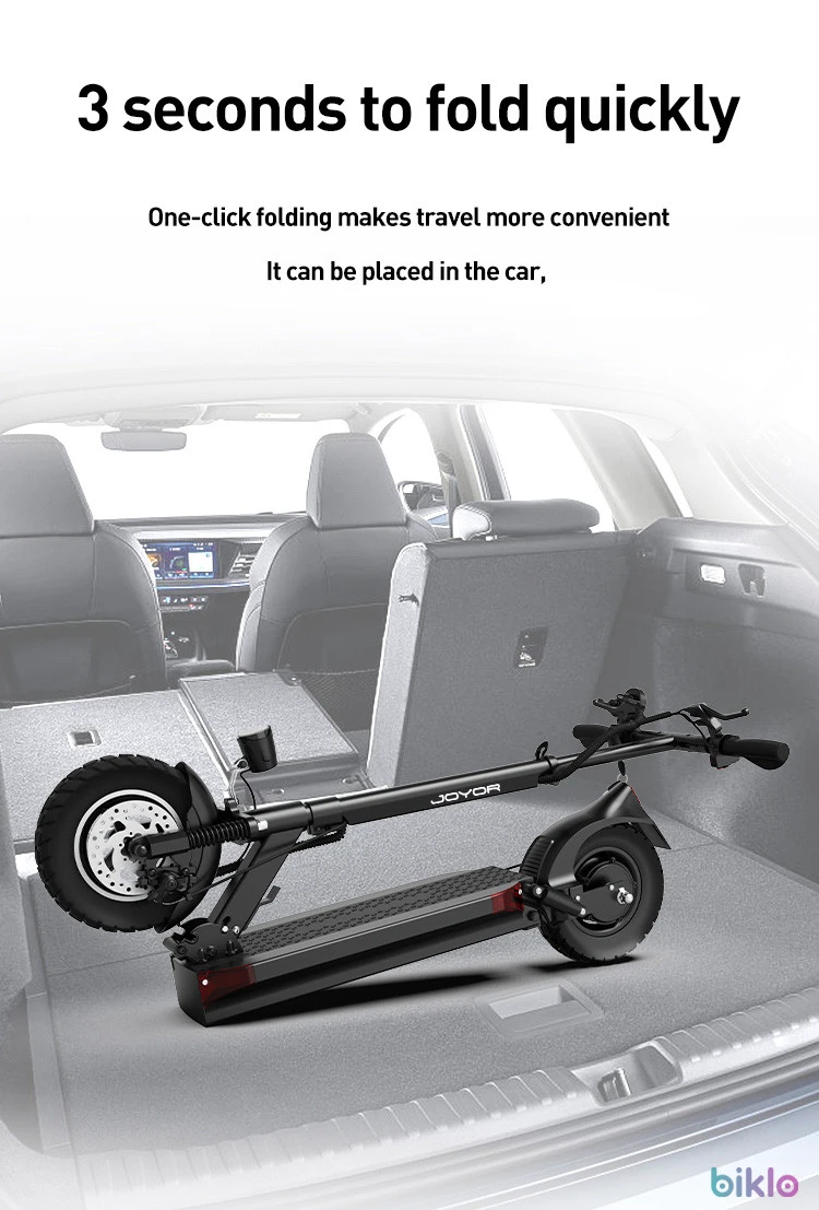 7. JOYOR Y6 - S Adult 500W Motor, 48V 18Ah Battery, 10 Inch Tires, Dual Shock Absorption & Foldable E - Scooter