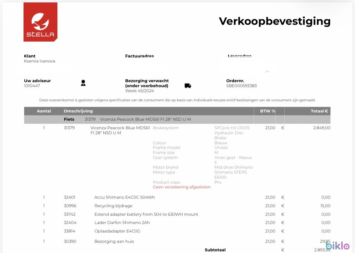 8. Stella fiets in goede staat