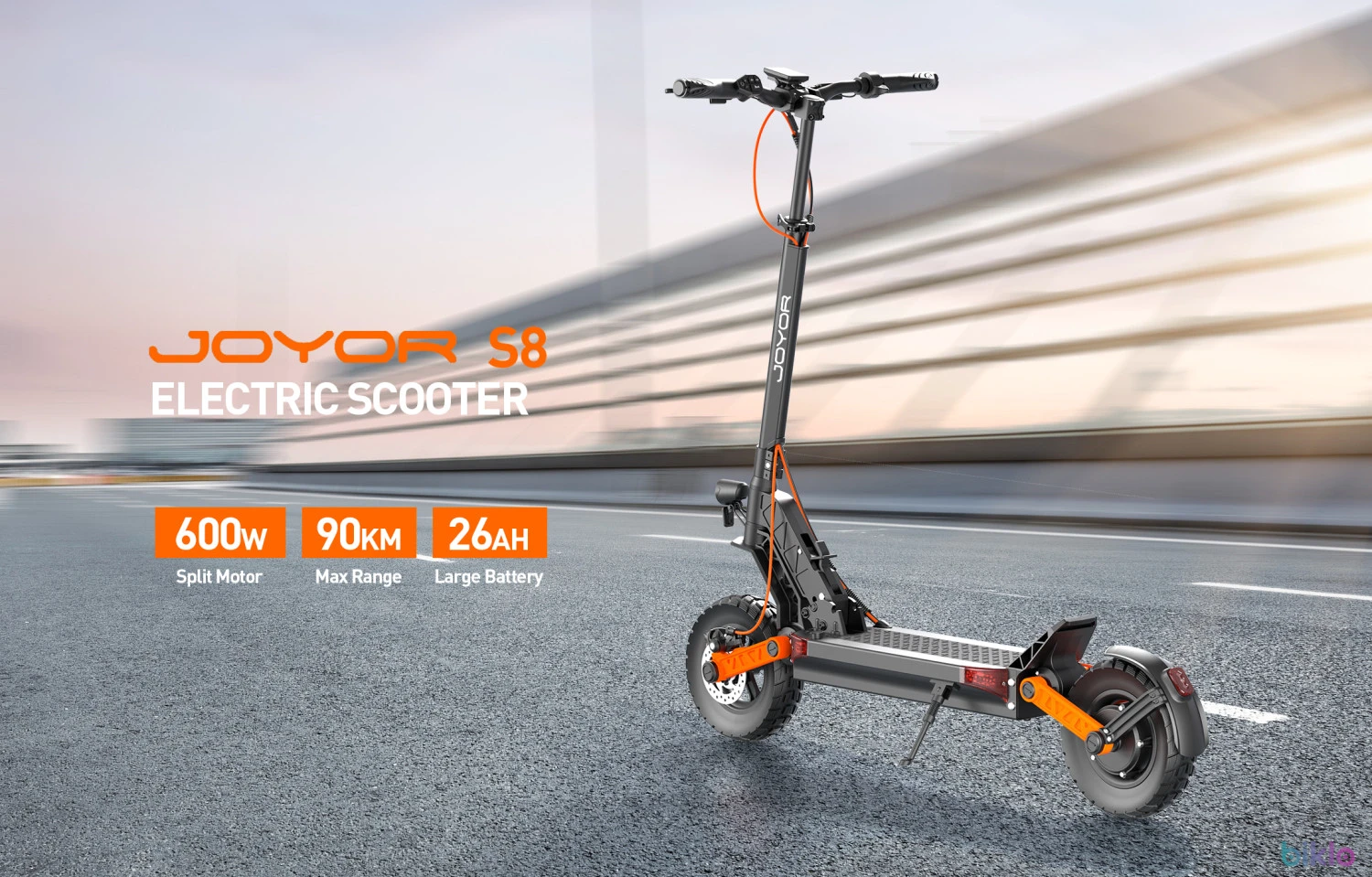 6. Electric Scooter Joyor S8: 600W Motor, 48V 26Ah Long - Range Battery, 10" Tires, Disc Brakes, Foldable for Daily Use