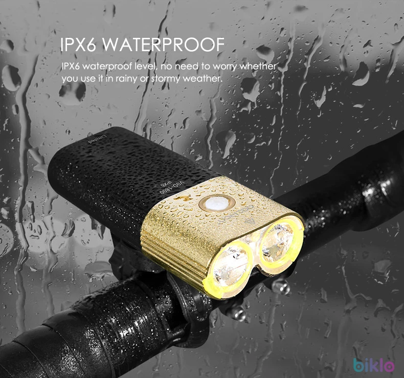 8. Gaciron V9D-1800 Gold Professional Bicycle Headlight