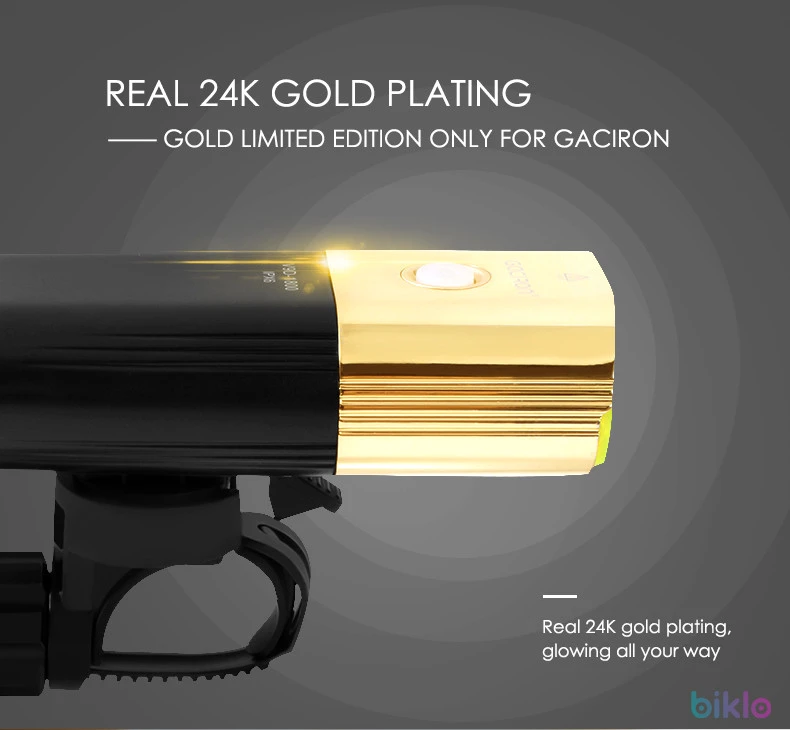 1. Gaciron V9D-1800 Gold Professional Bicycle Headlight