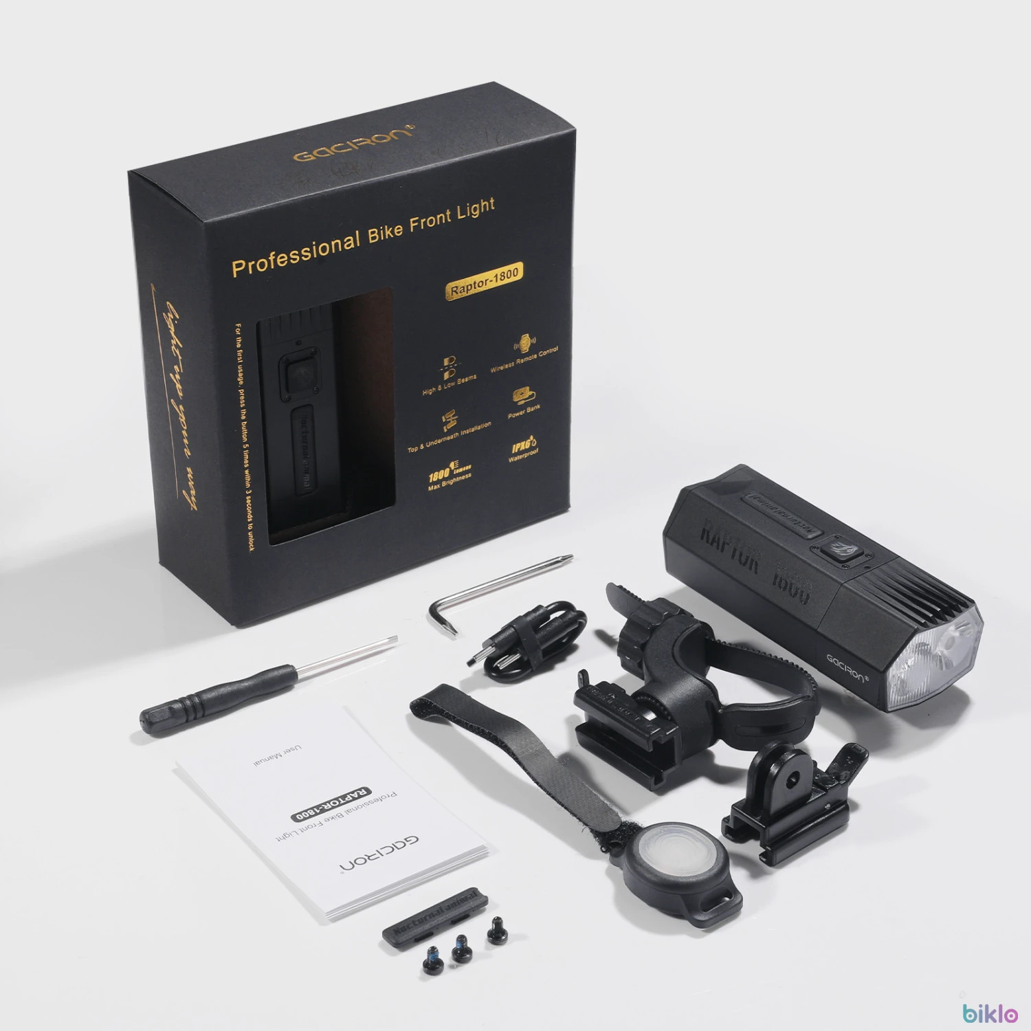 7. Gaciron Raptor-1800 Ultra High Lumen Bike Front Light