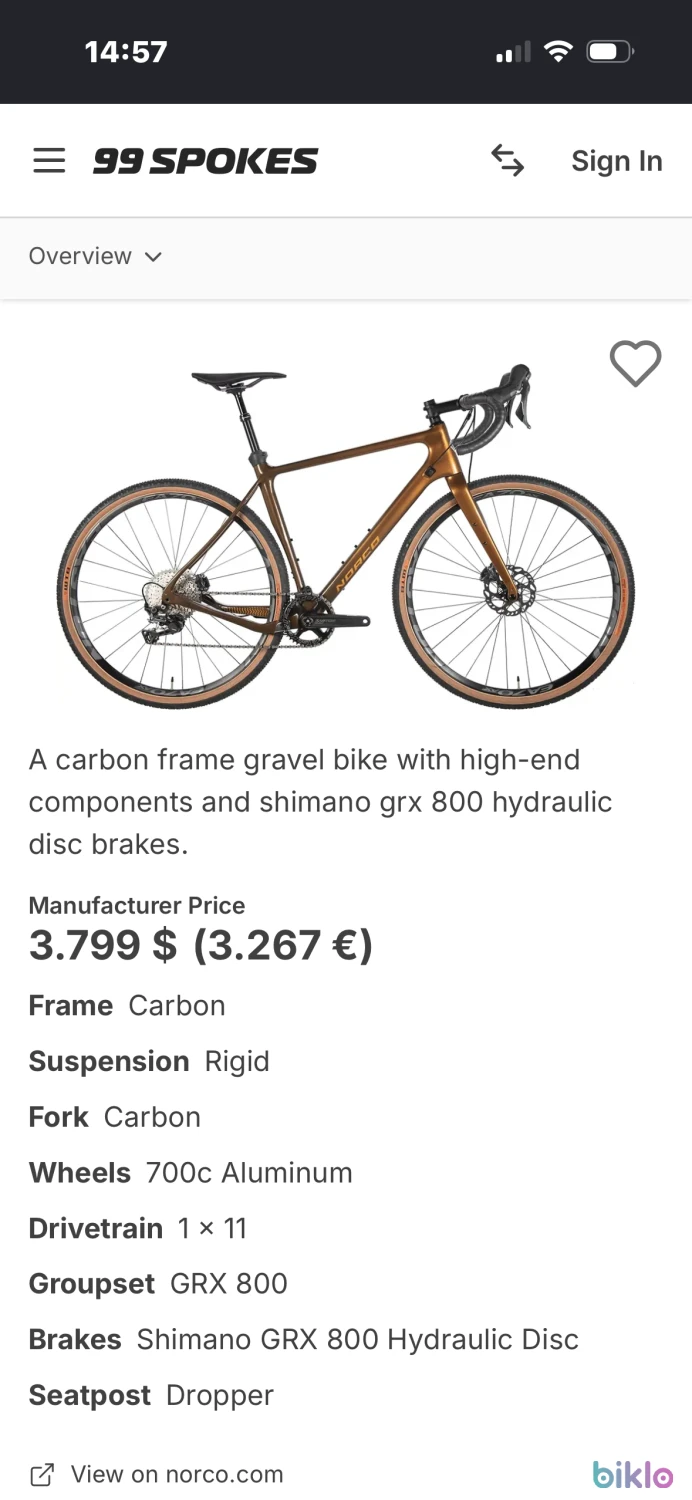 4. Norco Search XR C2 Carbon gavelbike