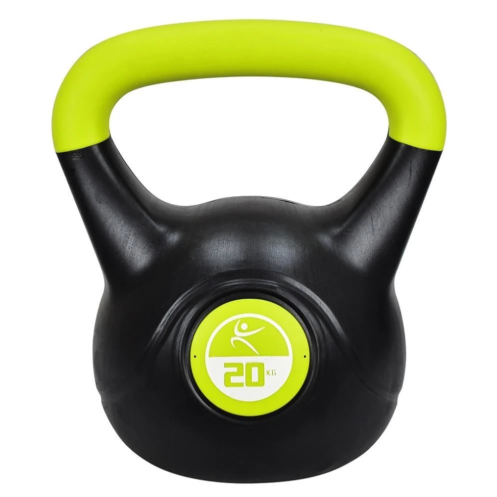 1. Kettlebell Vinil - 20 Kg, Negru-Rosu