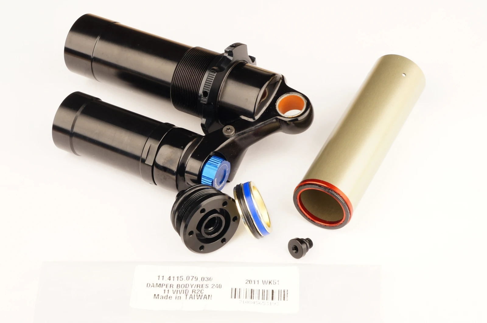 2. Damper Body/Reservoir Assy - 2011 Vivid R2C - 240 x 76 Mm, Black