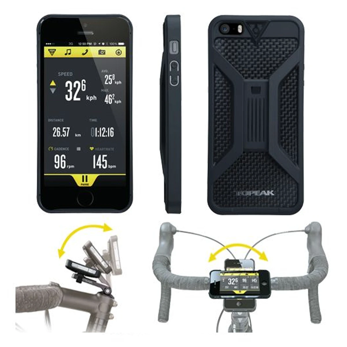2. Husa Smartphone Bicicleta Topeak Ridecase Iphone 5, Negru