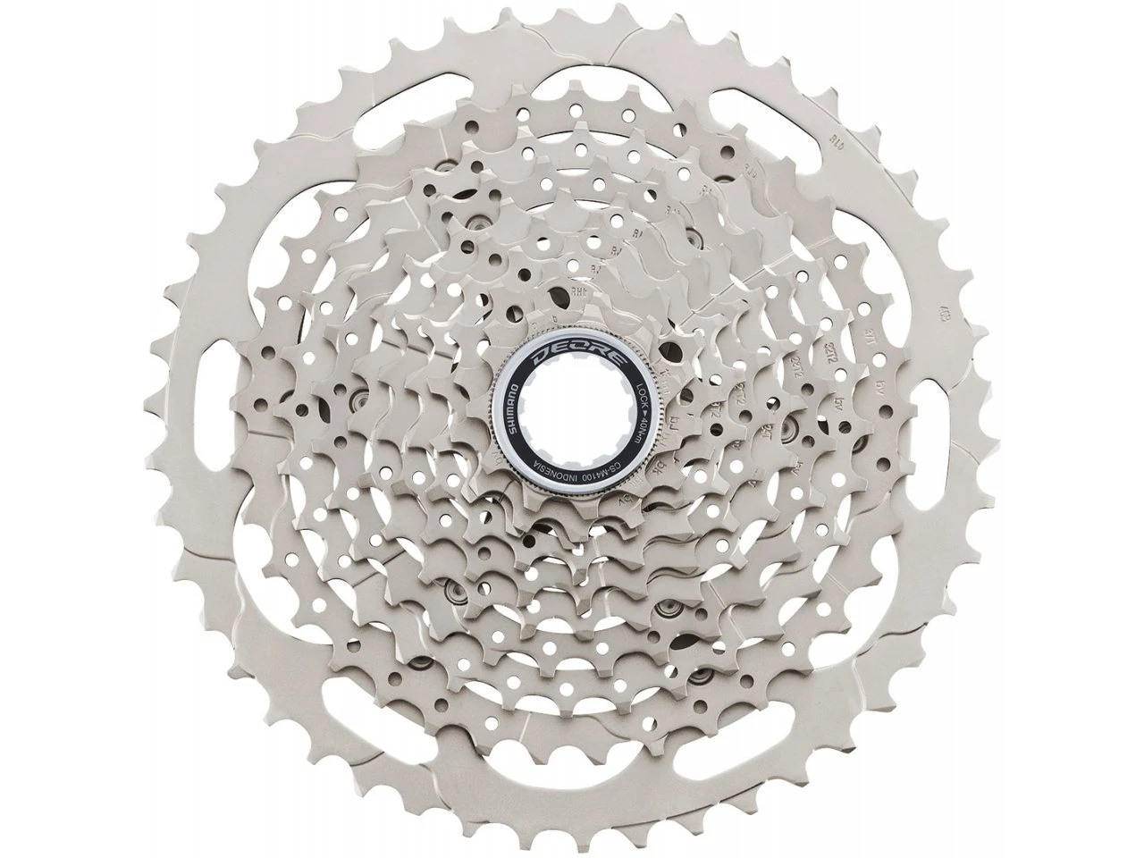 1. Pinioane Bicicleta Shimano Deore M4100 - 11-46T, 10 Viteze, Argintiu