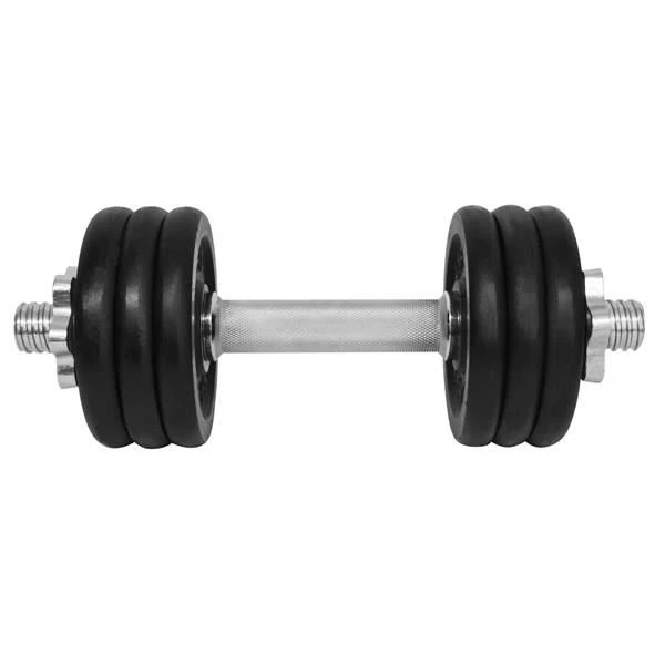 1. Gantera - 11 Kg, Set 6 Discuri, Negru-Argintiu