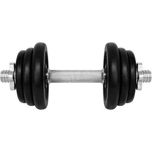 1. Gantera - 12 Kg, Set 6 Discuri, Negru-Argintiu