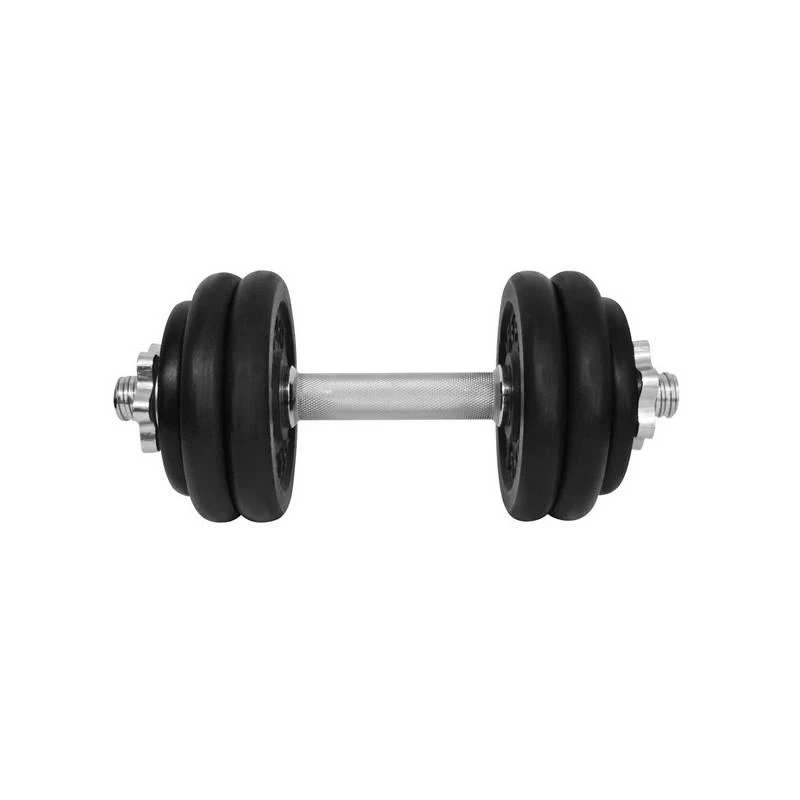 1. Gantera - 14 Kg, Set 6 Discuri, Negru-Argintiu