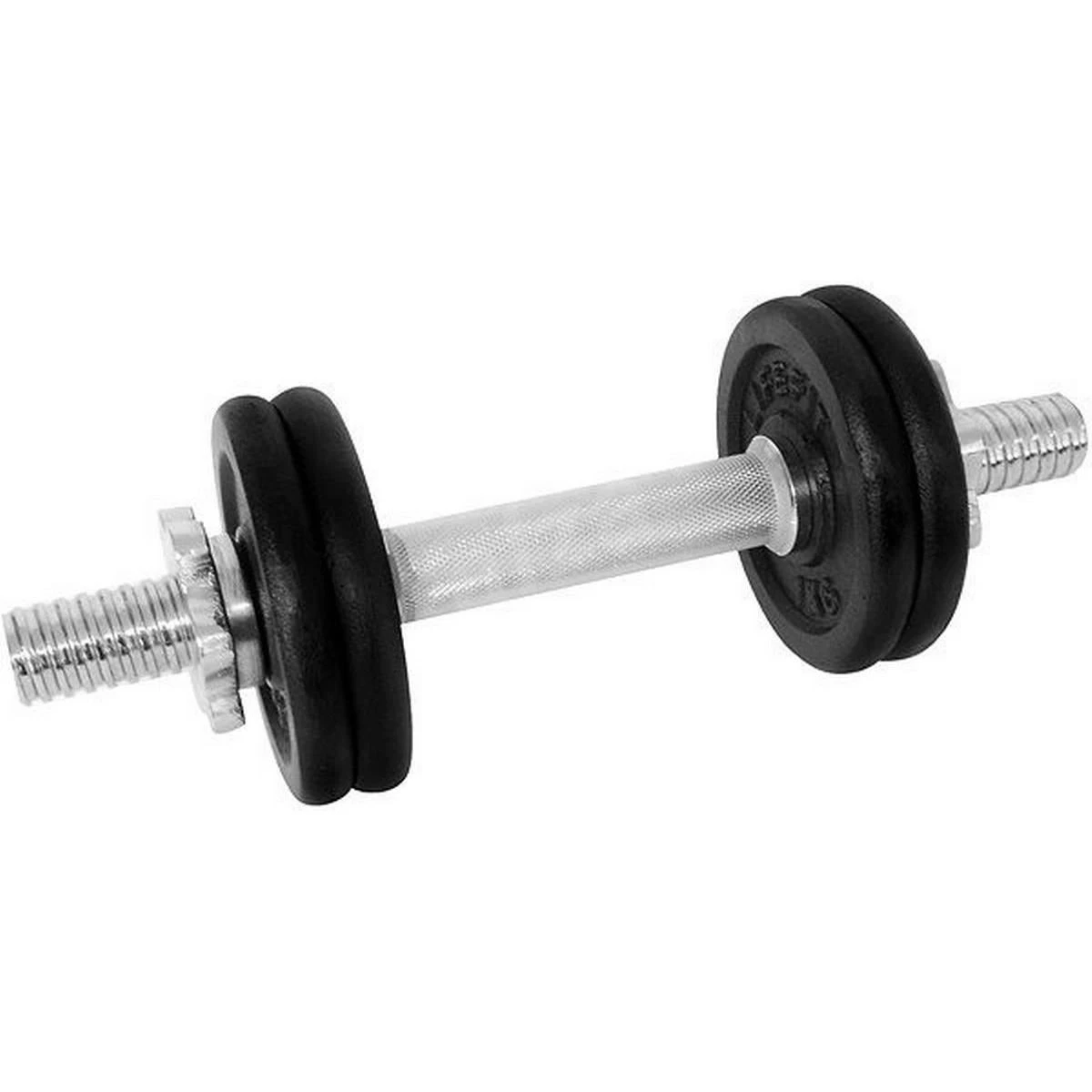 1. Gantera - 6 Kg, Set 4 Discuri, Negru-Argintiu