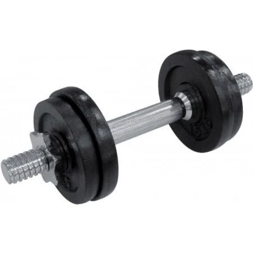 1. Gantera - 9 Kg, Set 4 Discuri, Negru-Argintiu