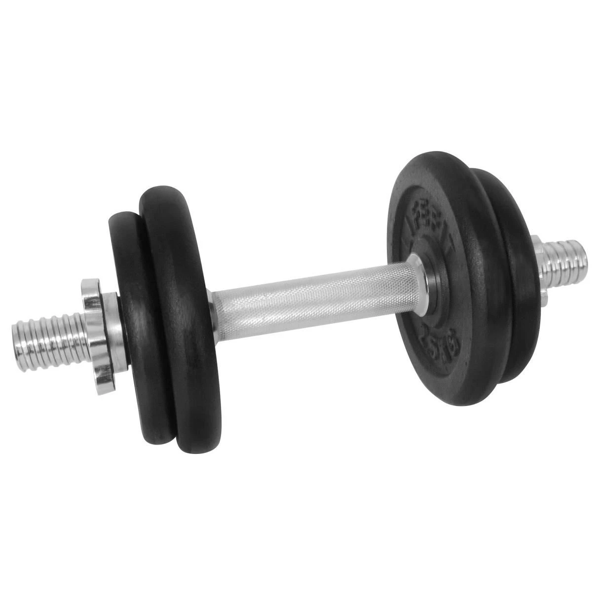 1. Gantera - 10 Kg, Set 4 Discuri, Negru-Argintiu
