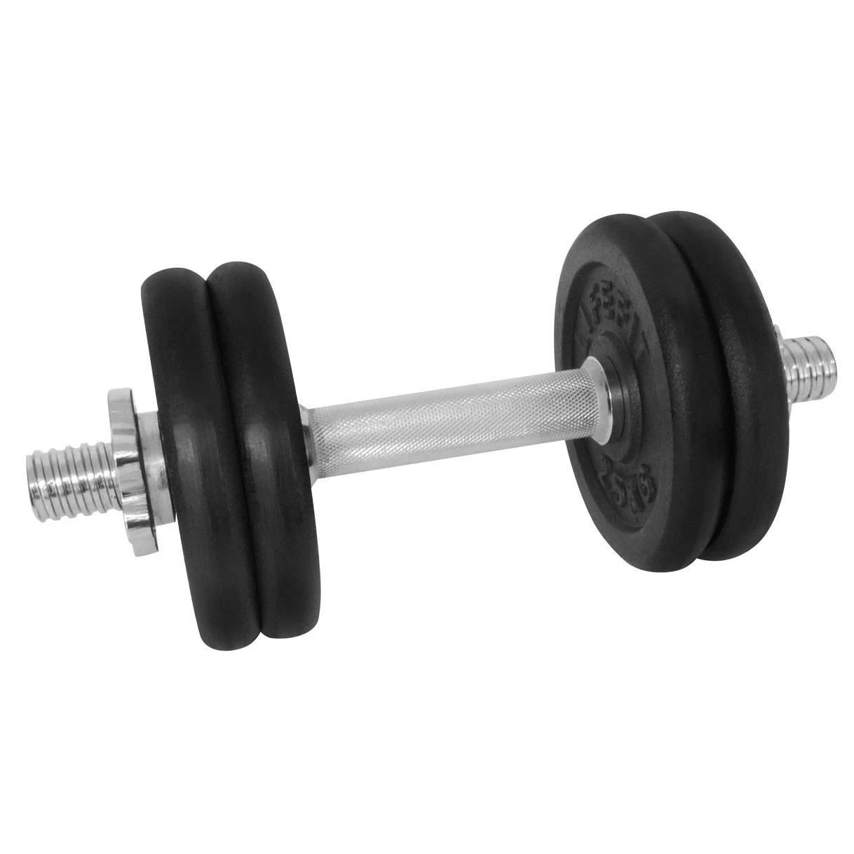 1. Gantera - 12 Kg, Set 4 Discuri, Negru-Argintiu