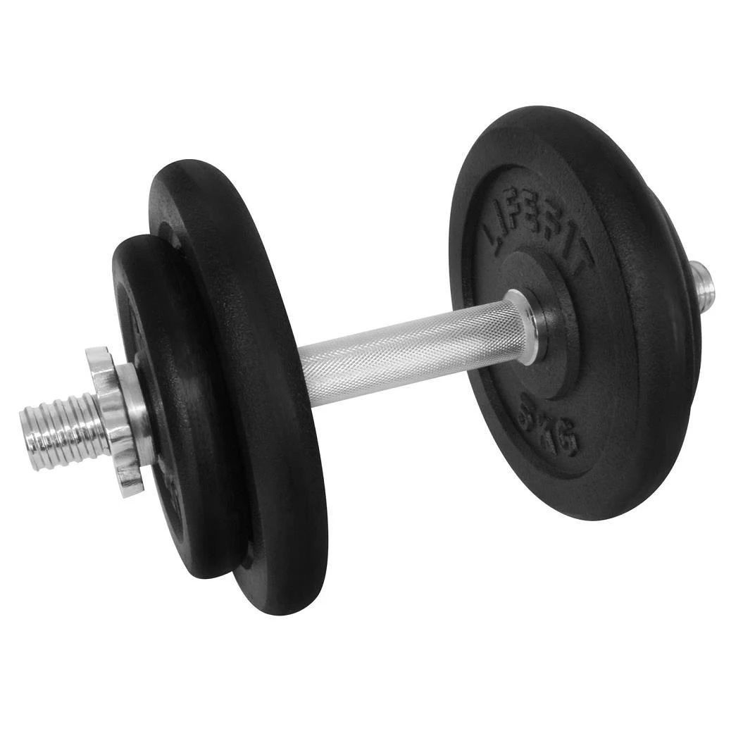 1. Gantera - 17 Kg, Set 4 Discuri, Negru-Argintiu