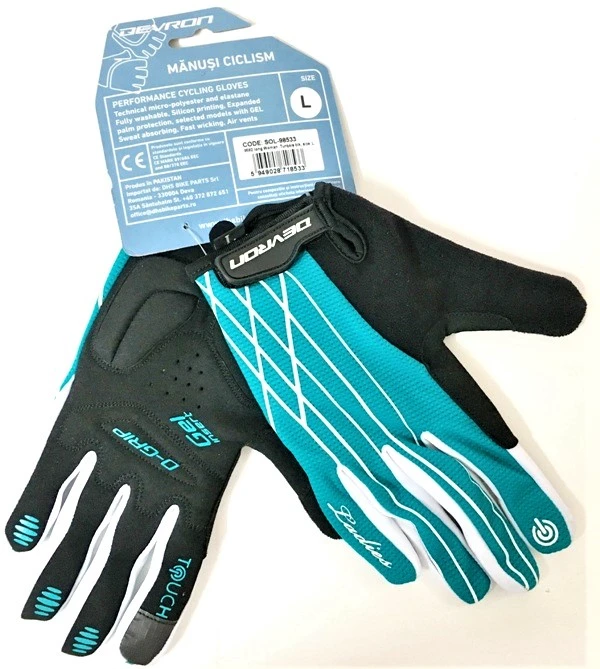2. Manusi Ciclism Devron 9582 Ladies Touch D-Grip - L, Turcoaz