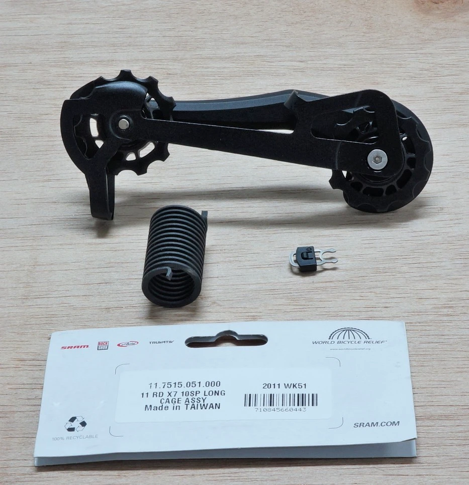 2. 11 Rear Derailleur X7 10 Speed Long Cage Assembly - Black