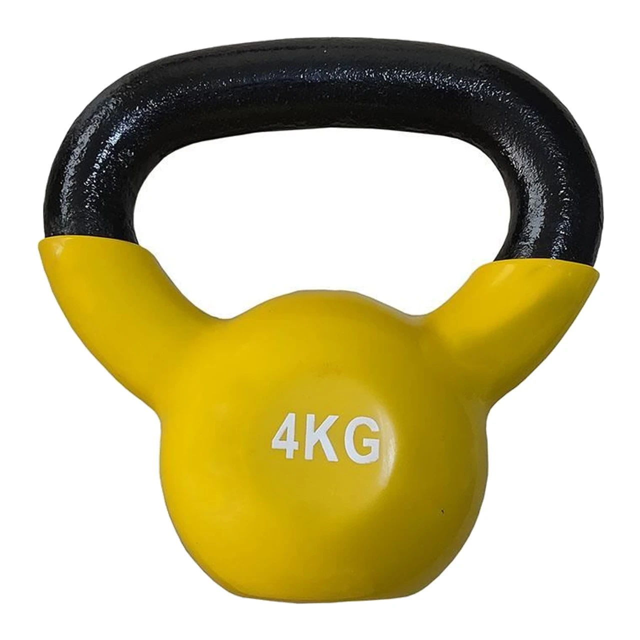 1. Kettlebell Otel - 4 Kg, Negru-Galben