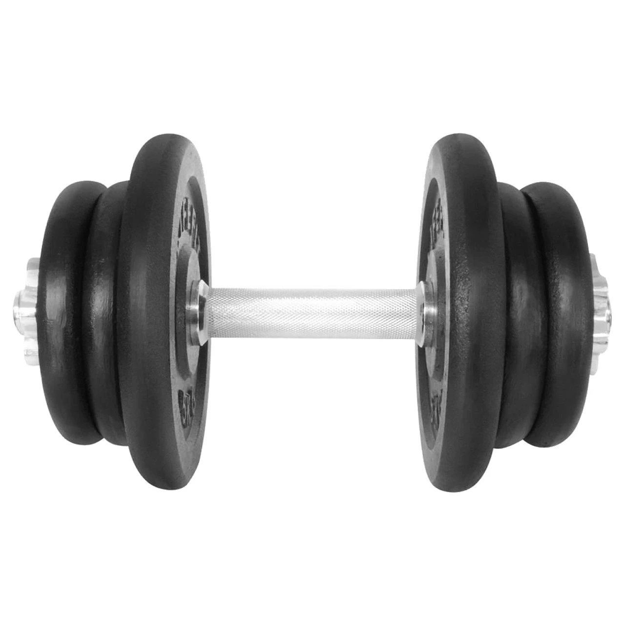 1. Gantera - 22 Kg, Set 6 Discuri, Negru-Argintiu