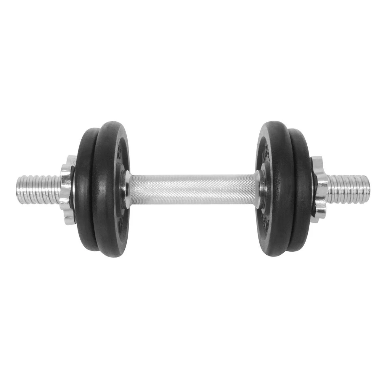 1. Gantera - 7 Kg, Set 4 Discuri, Negru-Argintiu