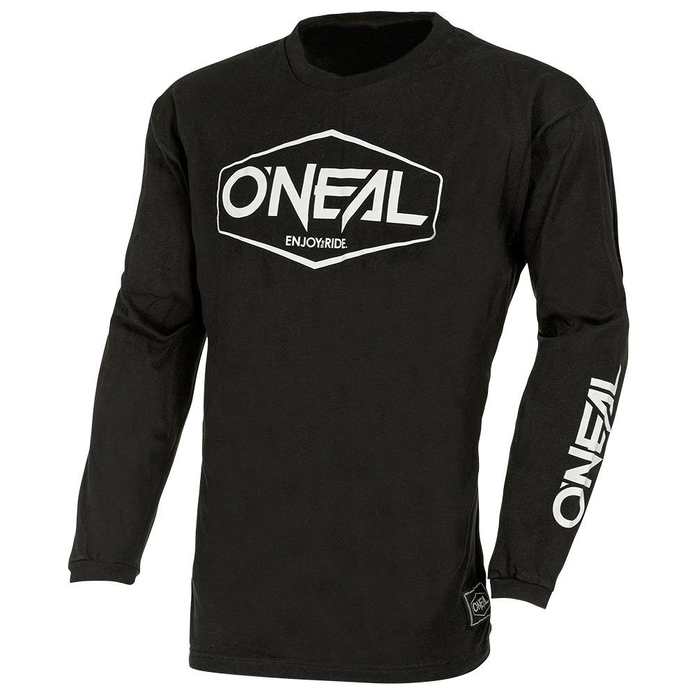 1. Bluza Ciclism Copii Bumbac O'Neal Element Hexx V.22 - S, Negru-Alb