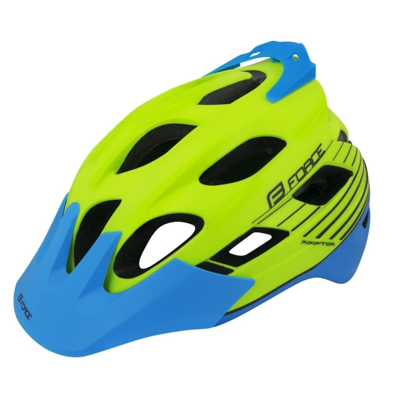 1. Casca Force Raptor MTB fluo/albastru L-XL (58-62 cm)