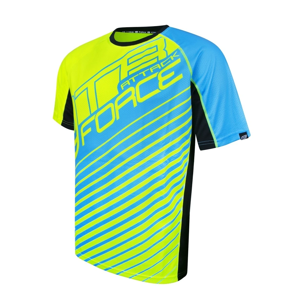 1. Tricou Force MTB Attack fluo/albastru XS