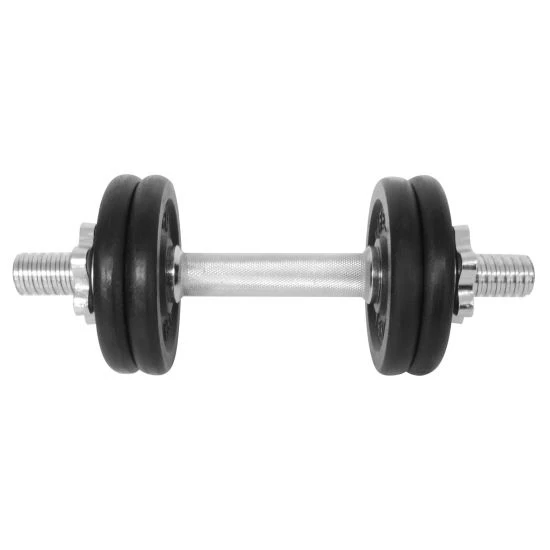 1. Gantera - 8 Kg, Set 4 Discuri, Negru-Argintiu