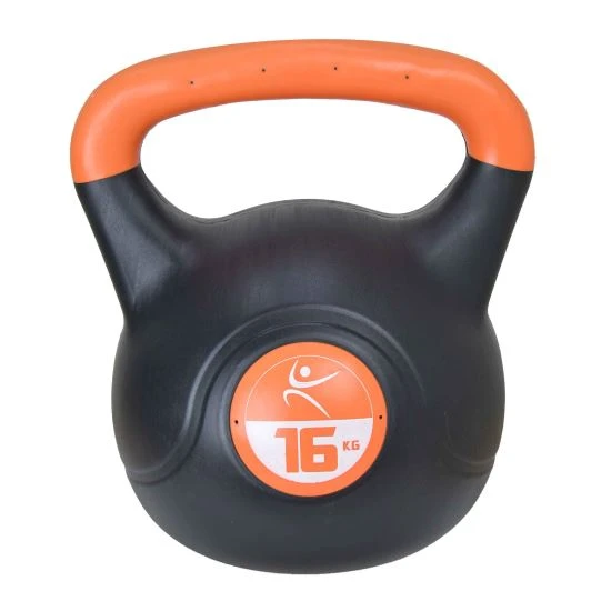 1. Kettlebell Vinil - 16 Kg, Negru-Portocaliu