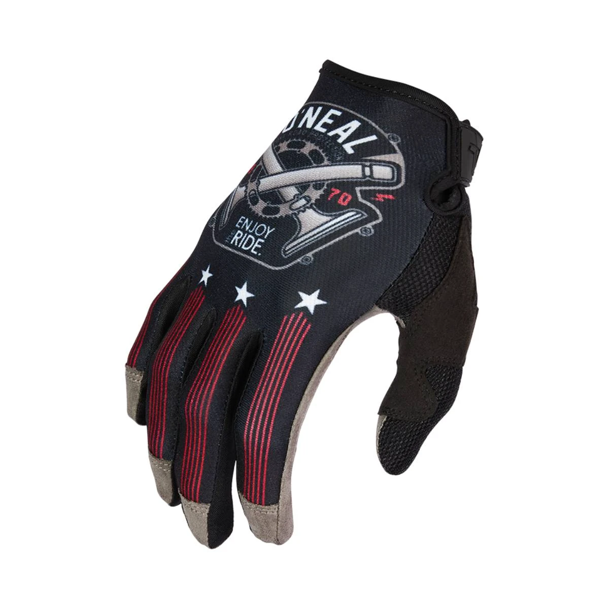 1. Manusi Ciclism O'Neal Mayhem Piston V.23 - XL/10, Negru-Alb-Rosu