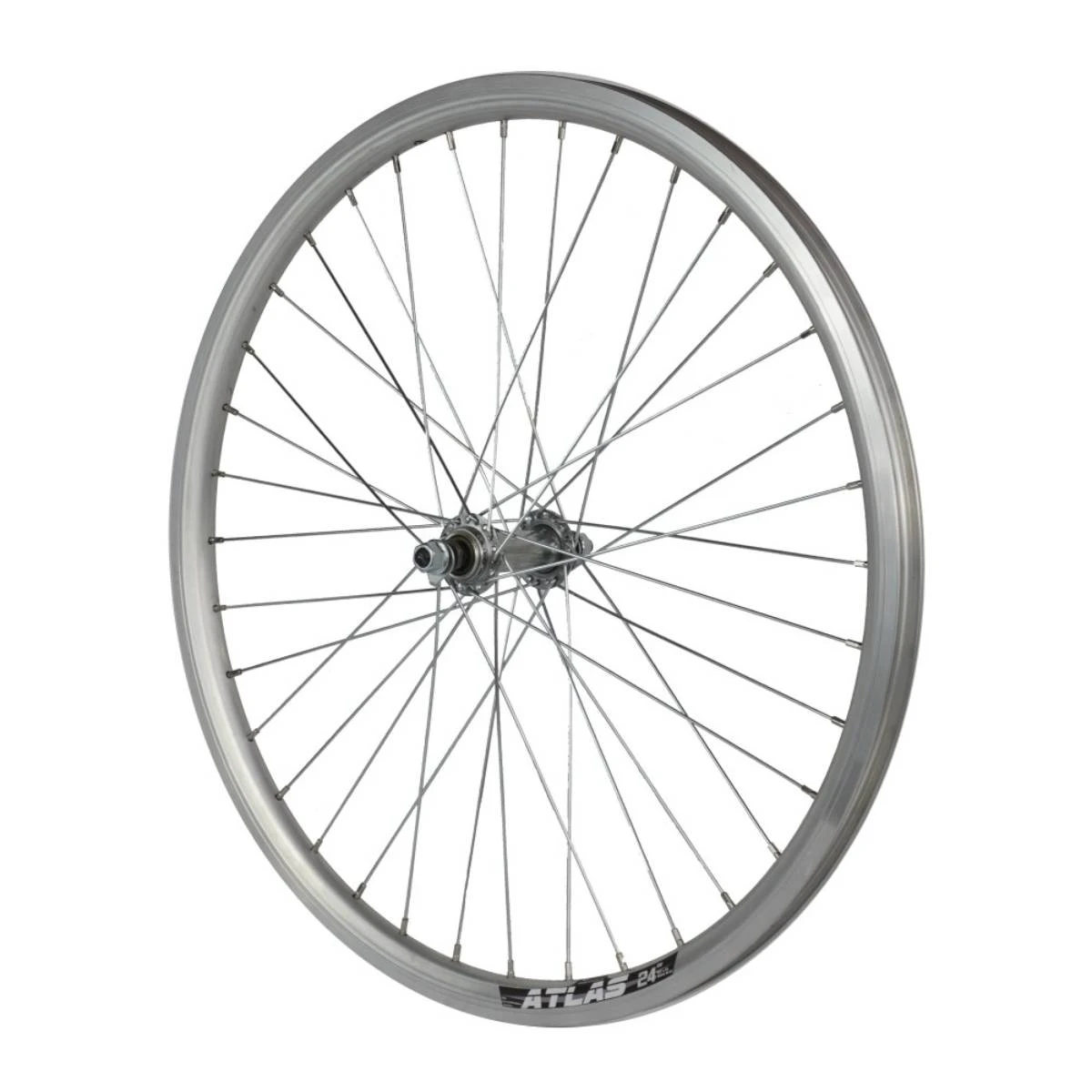 2. Roata Fata Bicicleta Cerurim, Janta Dubla Atlas, 24 inch, 507X18, V-Brake, Argintie