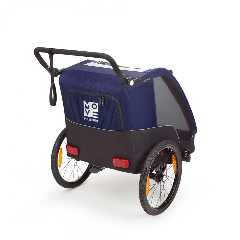 2. Remorca Carucior Transport Copii Bicicleta Polisport - Albastru