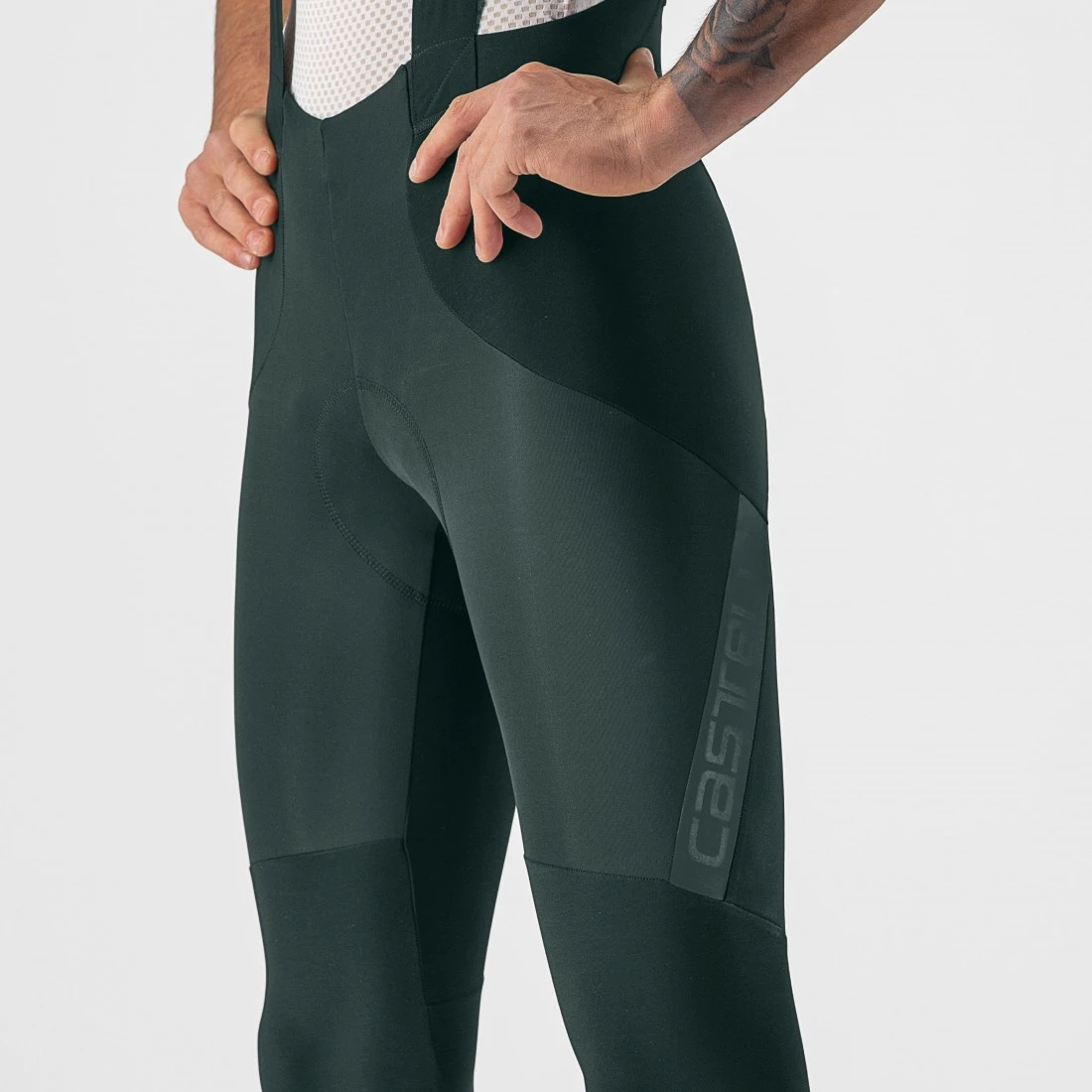 2. Pantaloni lungi cu bretele Castelli Sorpasso RoS Verde Inchis S
