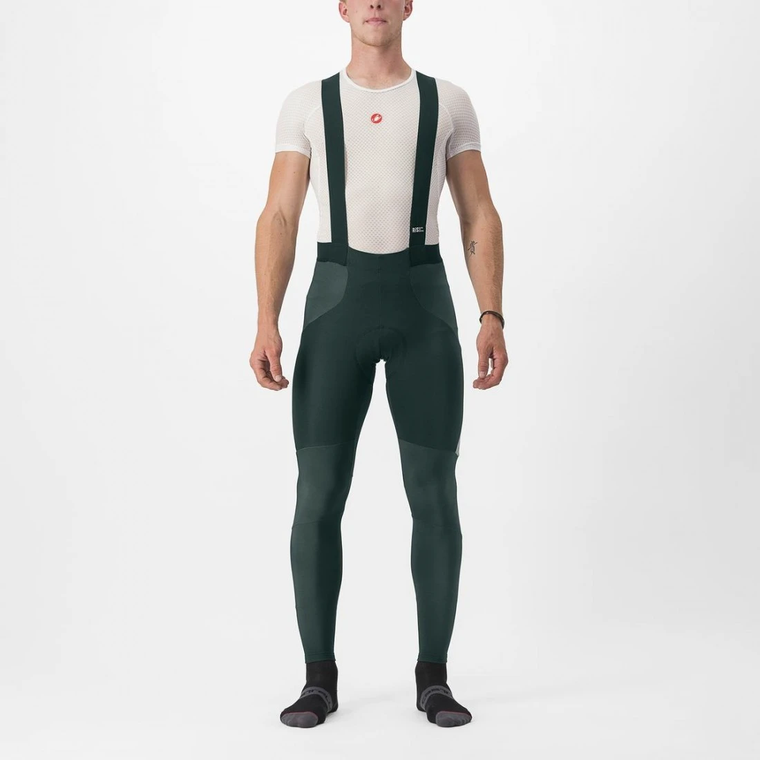 Pantaloni lungi cu bretele Castelli Sorpasso RoS Verde Inchis XS - 151927