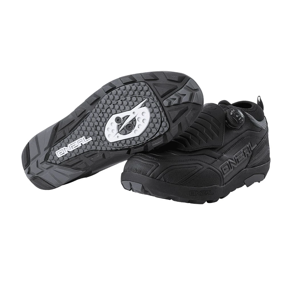 5. Pantofi Ciclism O'Neal Loam WP Flat V.23 - 43, Negru-Gri