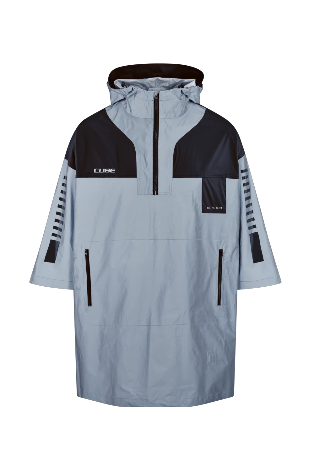 1. CUBE ATX UTILITY PONCHO SAFETY SILVER N GREY ONE SIZE