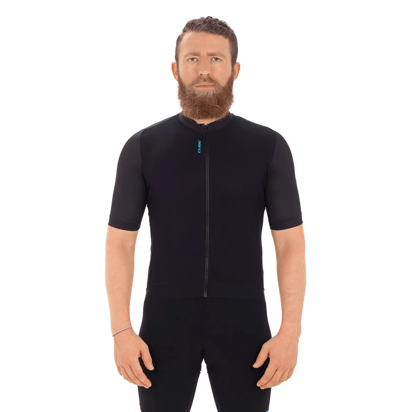 1. TRICOU CICLISM CUBE SLT S/S NEGRU ALBASTRU M